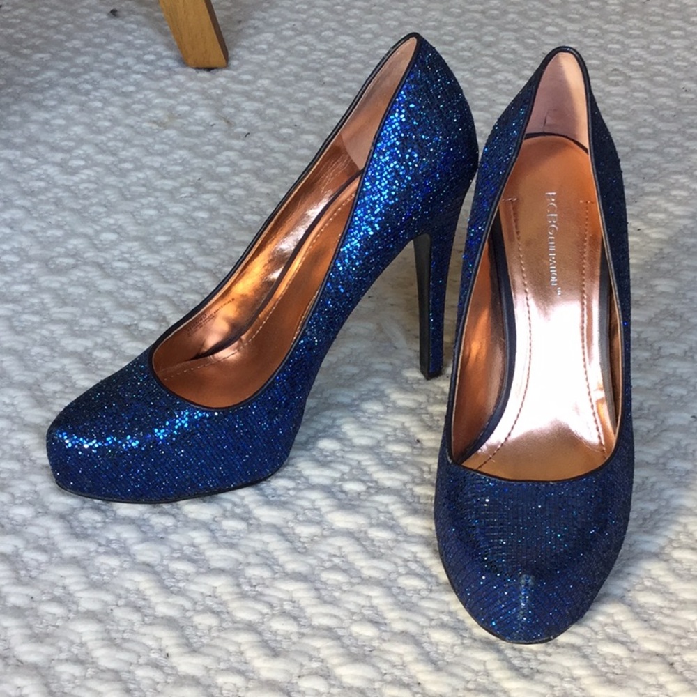 BCBG Generation blue sparkly shoes